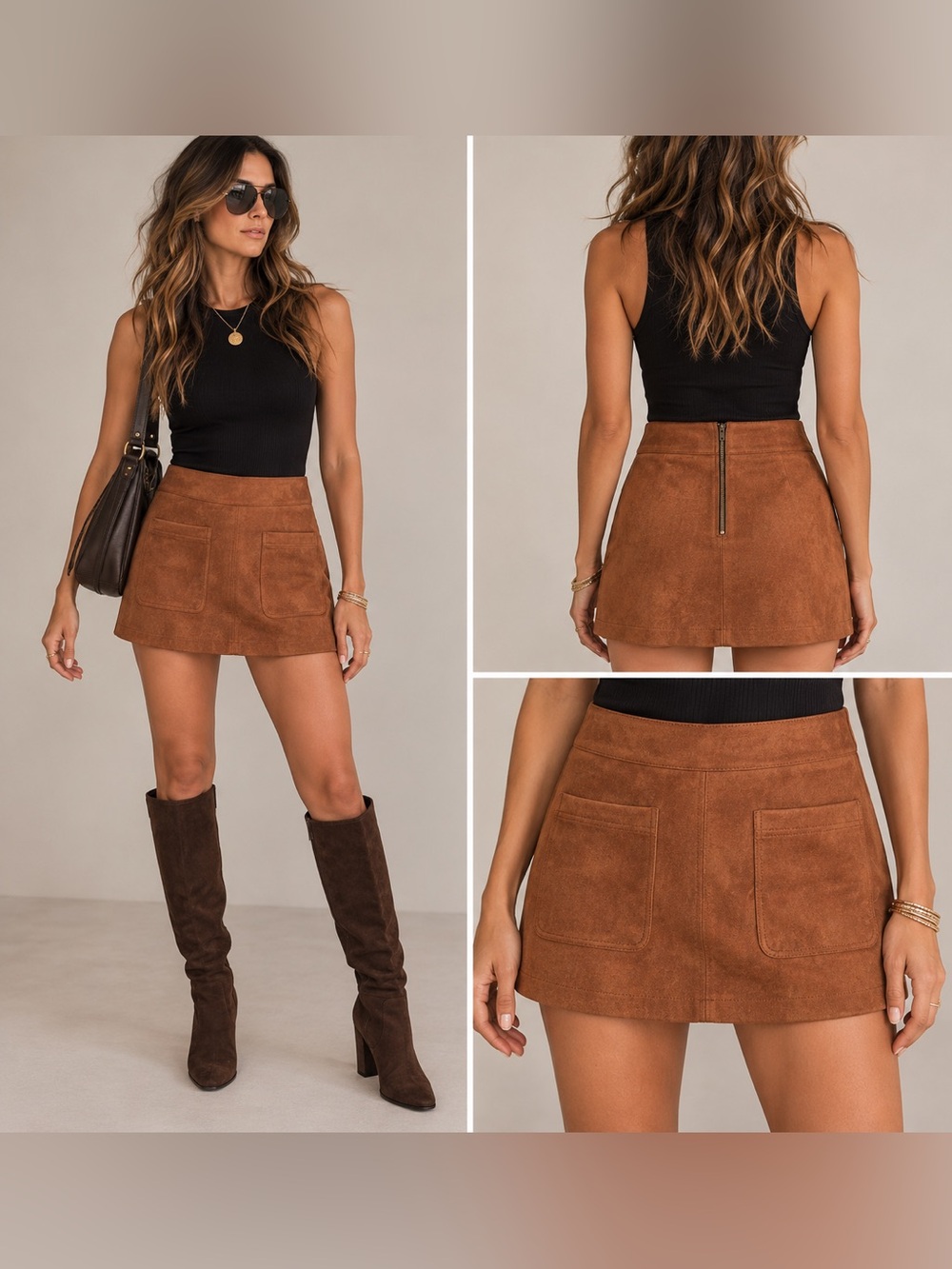 🤎On-Trend for FW2026🤎
Chic faux suede mini skirt